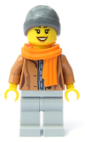 LEGO cty1085 Customer - Female, Medium Nougat Jacket, Scarf, Ski Beanie Hat